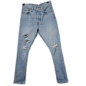 Levi Premium 501 Jean Distressed Humble Pie Button Fly Women W25 L28 Skinny 5115